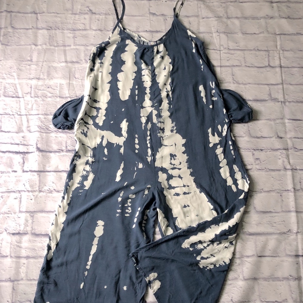 Spaghetti Strap Tie Dye/Batik Overalls/Jumpsuit/Romper - Large